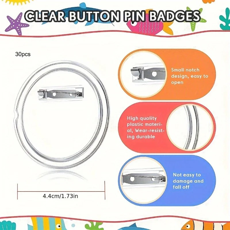 30개 아크릴 블랭크 배지 핀 버튼 제작 부품 DIY  - Button Badge Blank 리뷰 및 가격